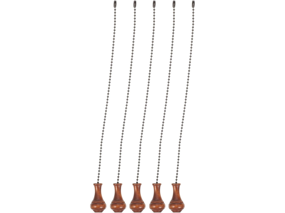 Conjunto De 5 Peças Corrente Para Ventilador Teto Em Madeira Natural Cabilock, Extensão Leve E Decorativa Para Camping