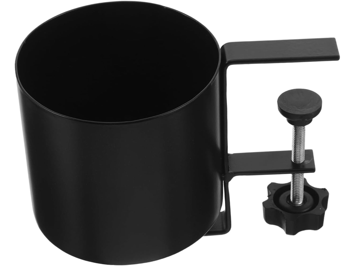 Suporte Para Copos De Mesa Com Clipe E Integrado, Em Ferro Preto, Anti-derramamento E Compacto, Ideal Para