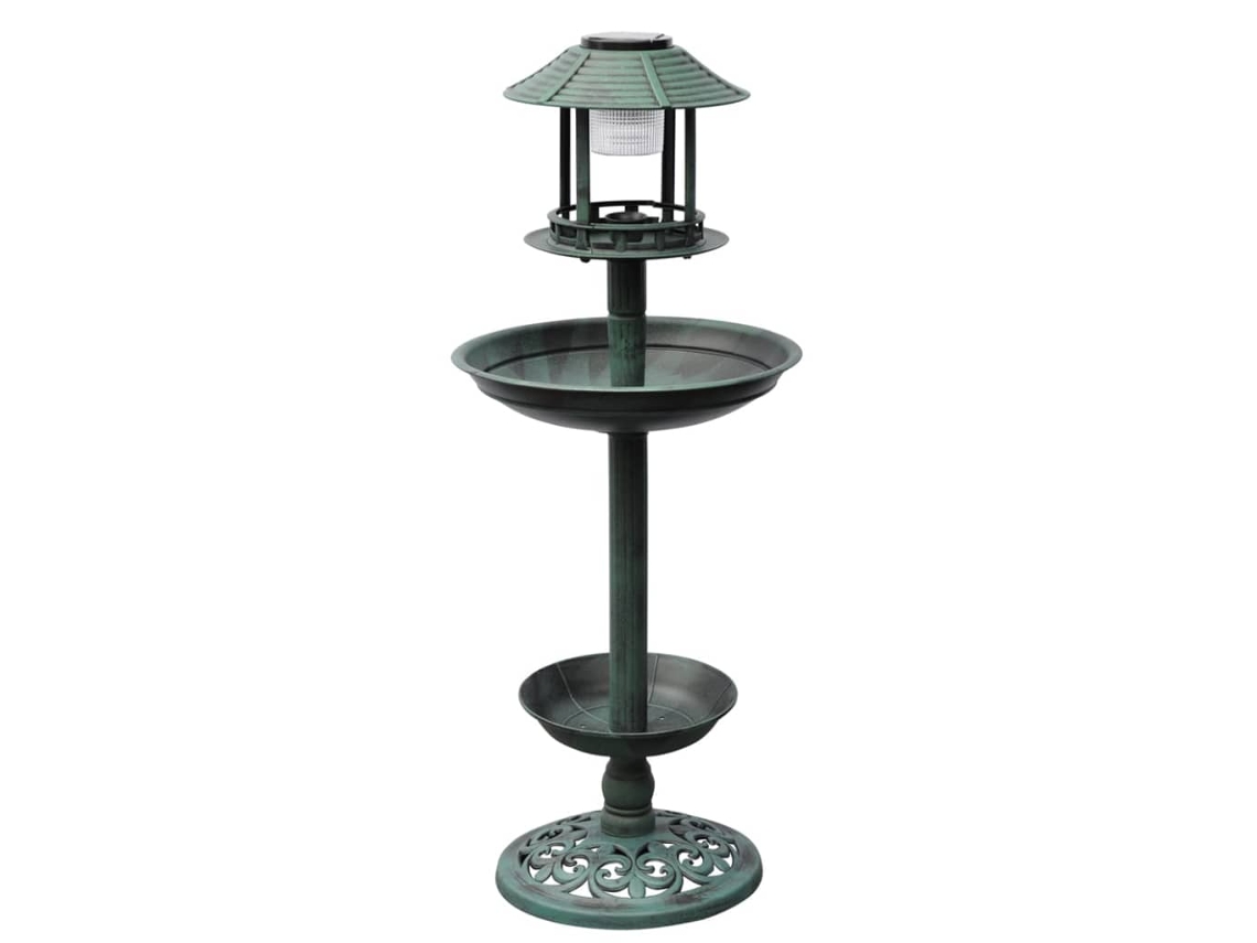 Vidaxl Banheira/comedouro De Pássaros Com Luz Solar