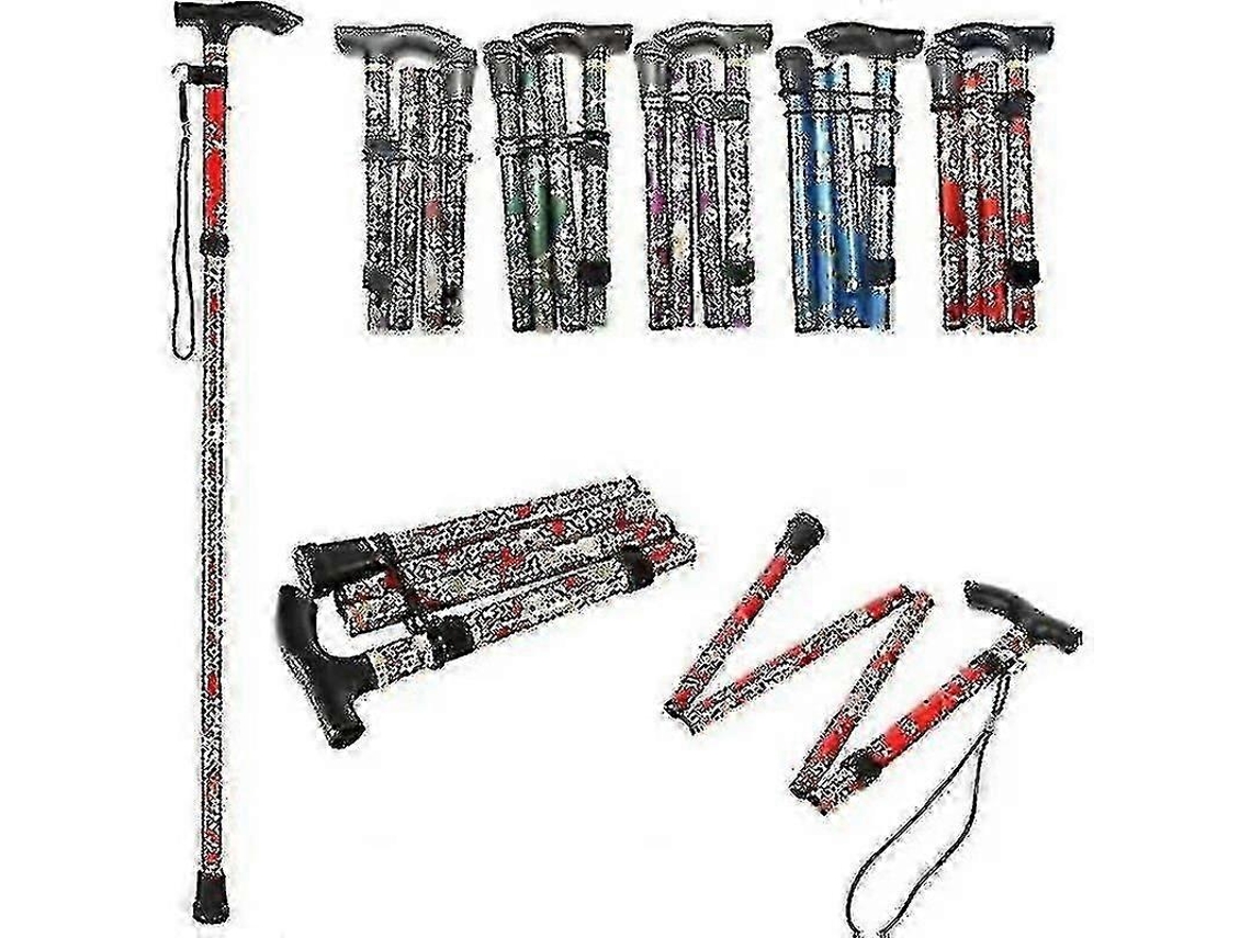 Bengala Dobrável Ajustável Alumínio Floral Caminhada Floral Para Caminhada Camping Durable Mobility Aid