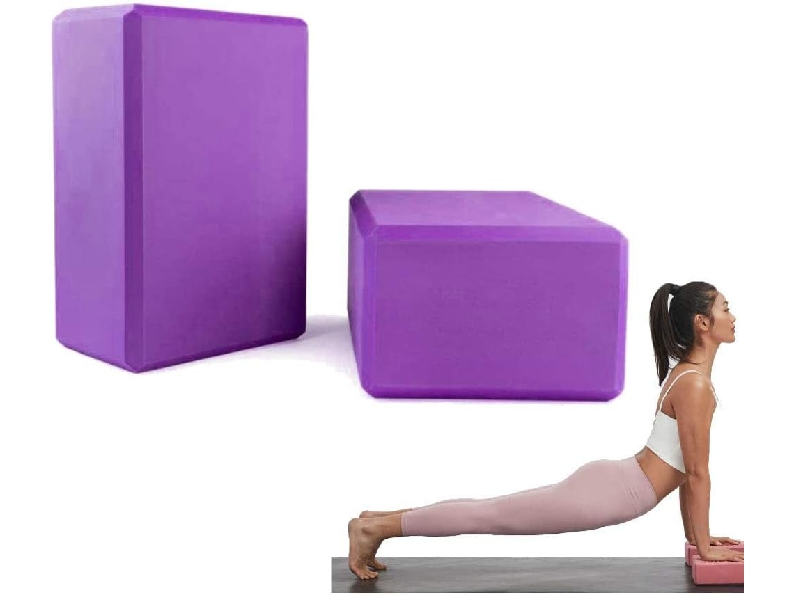 Conjunto 2 Blocos De Ioga Eva Com Alça Para Flexibilidade Postural