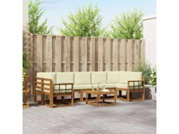 Vidaxl Conjunto De Sofás Para Exterior 8 Pcs Natural E Creme
