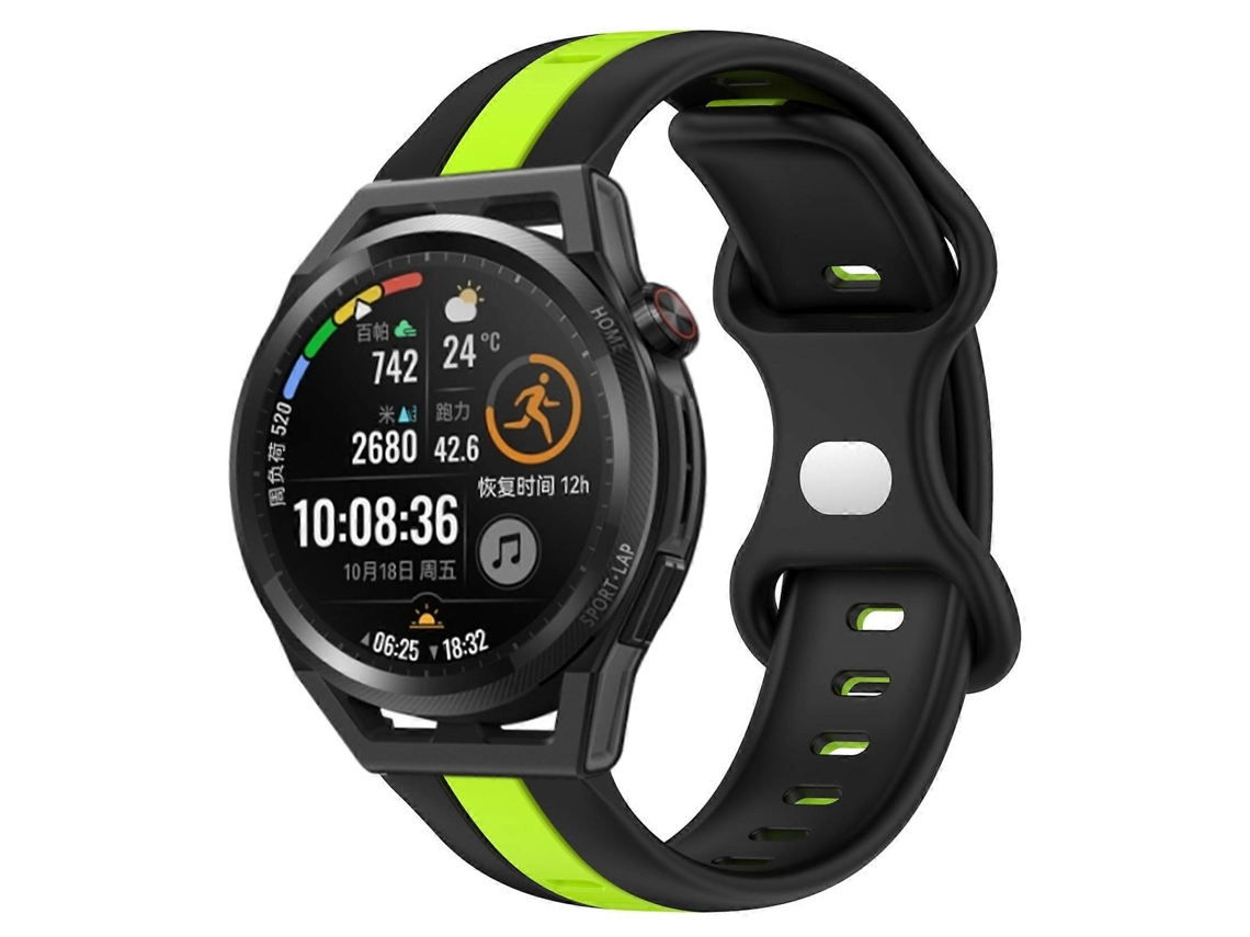 Pulseira De Silicone Bicolor Com Fecho Borboleta De 20 Mm Para Huawei Watch Gt Runner