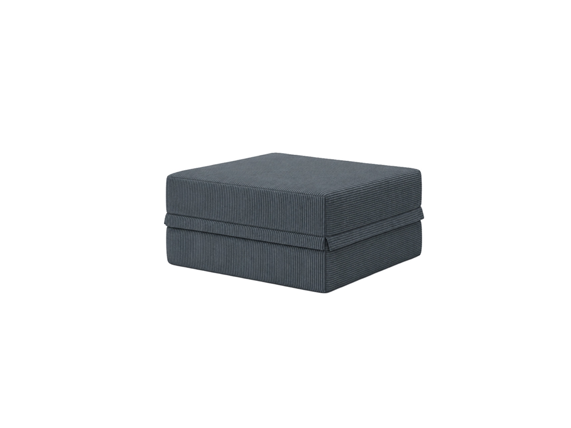 Sofá Modular Puff Convertível Veludo Regular Cinza SKOFFA