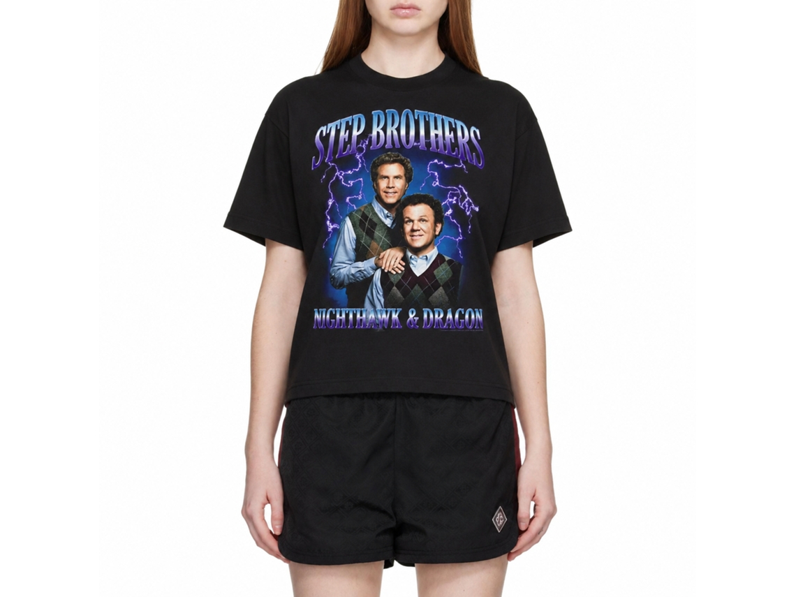 Rockinstone Step Brothers Movie Lightning Gradient Black Adult T-shirt Size:xl