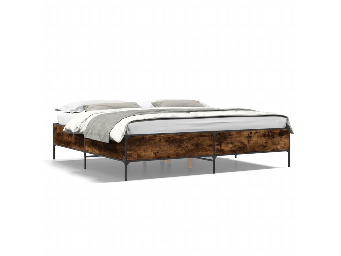 Bed Frame, Bed Frames Vidaxl Marrom Madeira Processada (200 X 200 Cm)