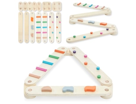 Pista De Equilíbrio Sensorial Montessori 14 Elementos Coloridos Em Madeira Suporta Até 50 Kg E Desenvolve As Capacidades Motoras Mamabrum