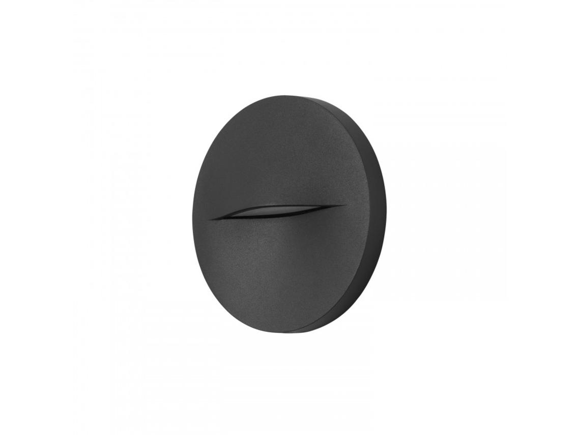 Candeeiro De Parede FORLIGHT Circular Led Para Sinalização De Caminhos E Rodapés Com Luz Neutra 4000K Cinzento Urbano
