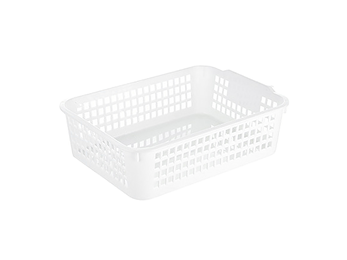 Cesta de armazenamento retangular com alça para mesa, plástica, hollow e empilhável para lanches e brinquedos em S/MARCA