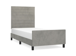Estrutura de Cama Sem Colchão 80x200 Cm Veludo Cinzento claro MAISON EXCLUSIVE