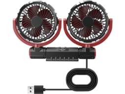 Ventilador Usb Para Carro, Com Duas Cabeças E Três Velocidades