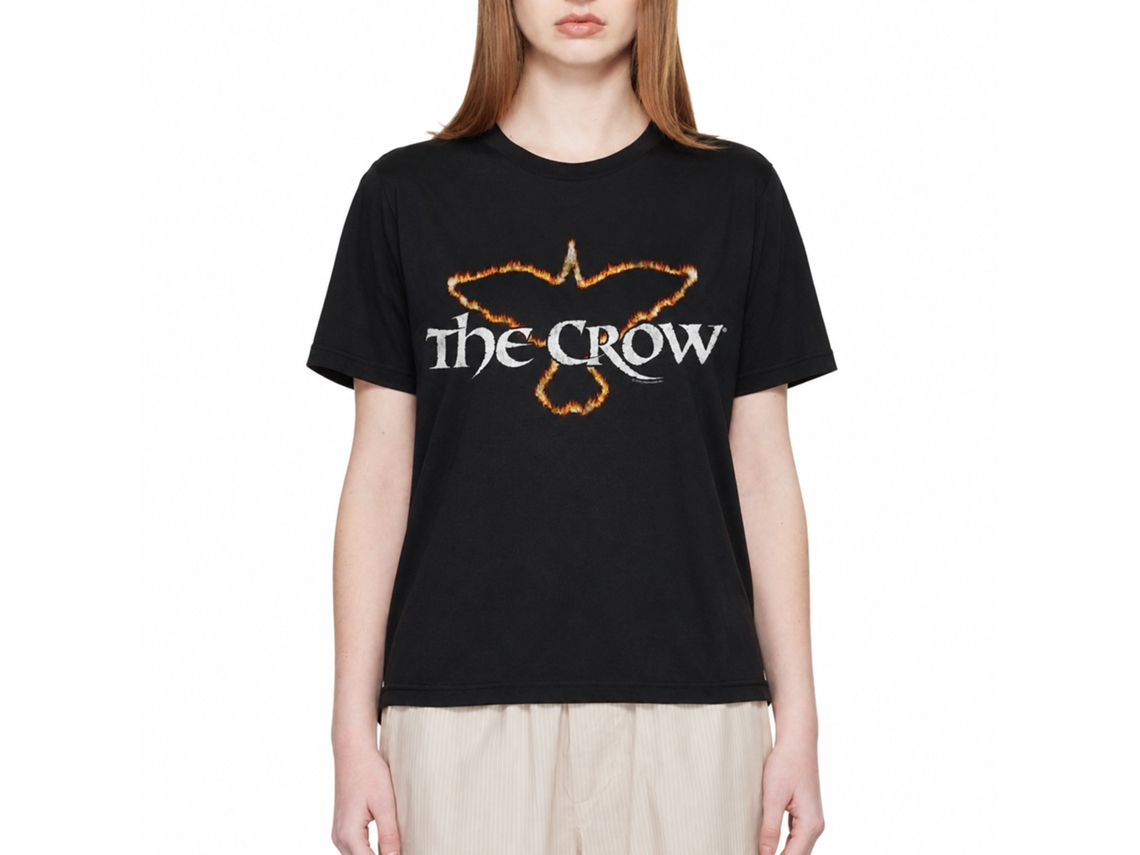 Rockinstone The Crow Movie Flaming Crow Black Adult T-shirt Size:s