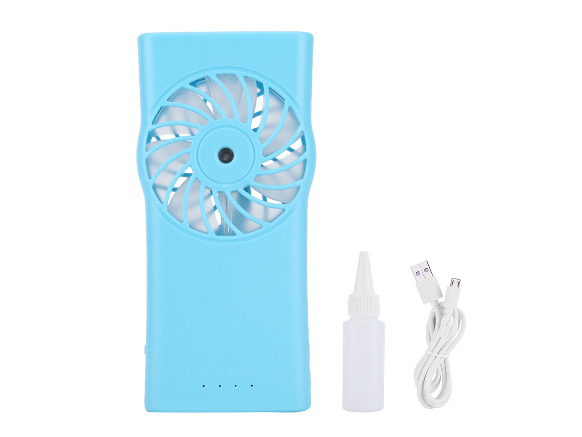 Ventilador Mini Spray Portátil Usb Recarregável Azul