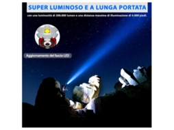 Lanterna BISBISOUS M80 200.000 Lúmens Recarregável com Display Digital de Bateria 4 Modos Preto VIGA EUROPE