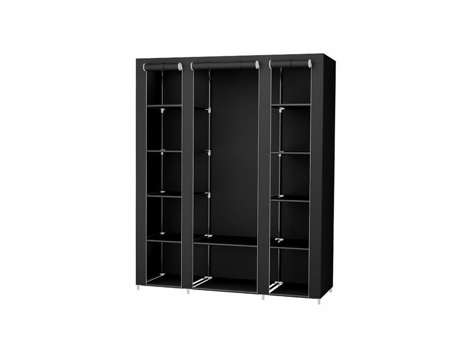 Guarda-roupa de tecido preto 150 × 175 × 45 cm Dochtmann