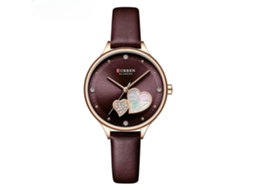 Relógios de Moda Feminina Pulseira de Couro Relógio de Quartzo À Prova DÁgua para Mulheres-Rosa Shell Roxo