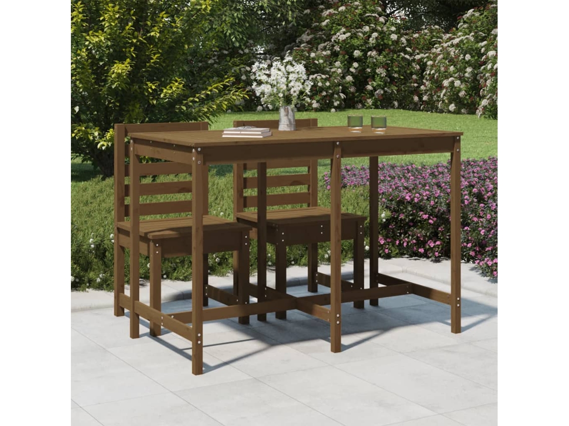 Vidaxl Mesa De Jardim 159,5x82,5x110 Cm Pinho Maciço Castanho-mel
