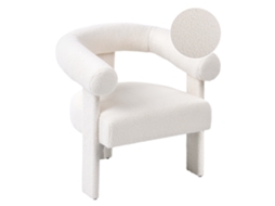 Sillón Beliani Ilbro De Bouclé Blanco 77x68x76