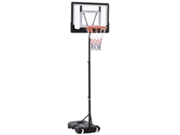 Cesta De Basquete Para Área Externa, Suporte De Basquete Ajustável Em Altura Para Crianças Com Rodas, Preto, 83 X 75 X 206 260 Cm Quenty