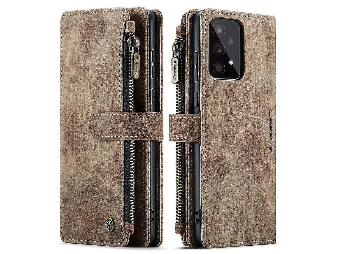 Compre Capas De Celular Com Alça Caseme C30 Com Zíper E Porta-cartões Em Couro Sintético Marrom Para Samsung Galaxy A53 5g