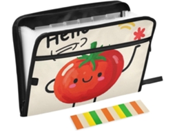 Olá, Desenho Animado Pasta Expansível Fofa Em Formato De Tomate Vermelho, 13 Bolsos, Tamanho A4, Fechamento Com Zíper E