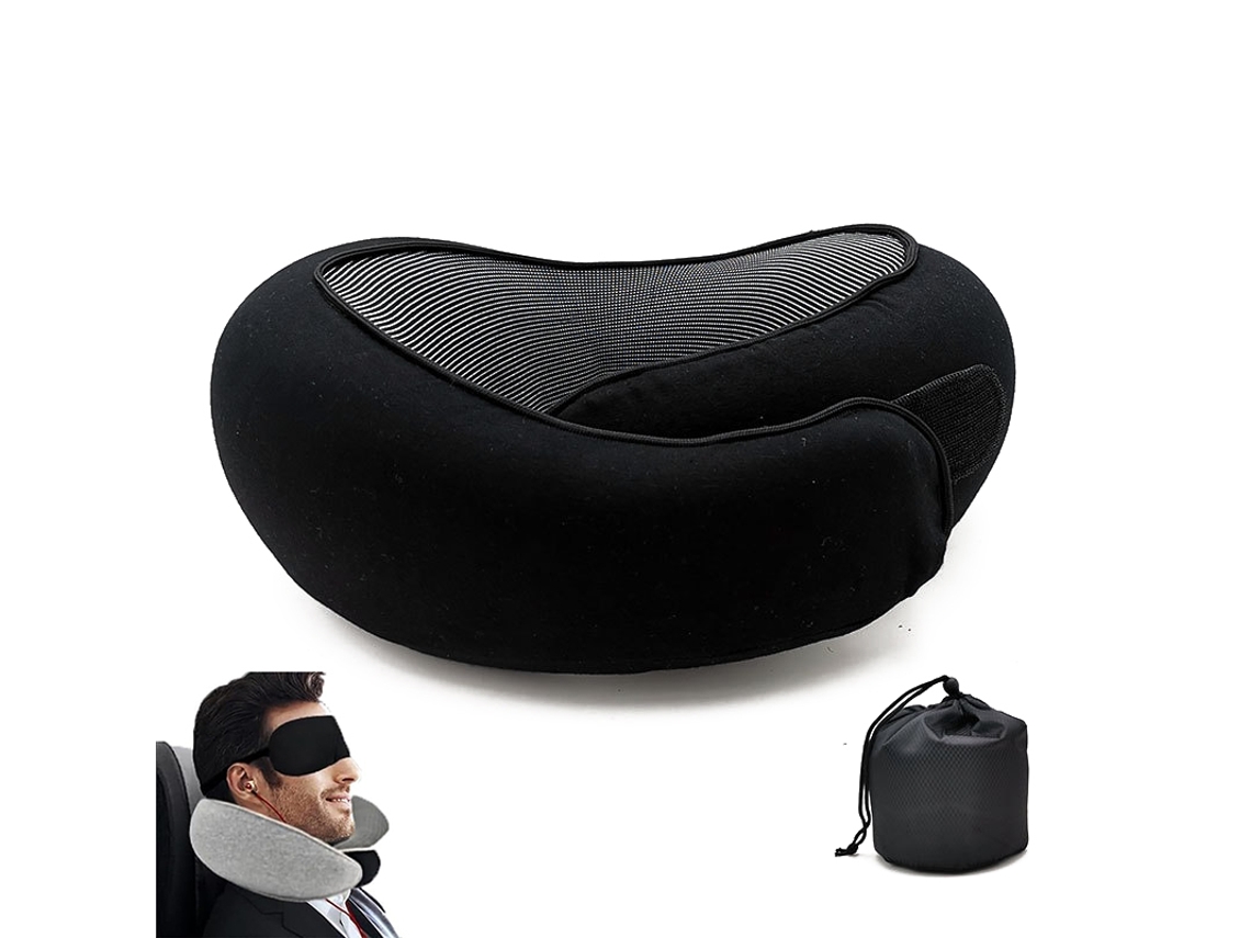 Lurelia Almofada Viagem, Espuma Viscoelástica, Formato U, Apoio Pescoço, Dobrável, Capa Lavável