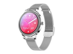 Smartwatches Chronus Pulseira Feminina Inteligente com Toque de 1 09 Polegadas Ip68 À Prova D'Água Prata AUJEZON