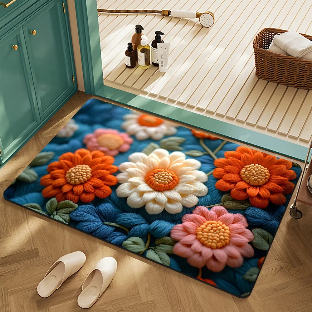 Tapete Absorvente Para Banheiro (estilo 8, 40x60cm), Macio E Confortável, Ideal Para Decoração.