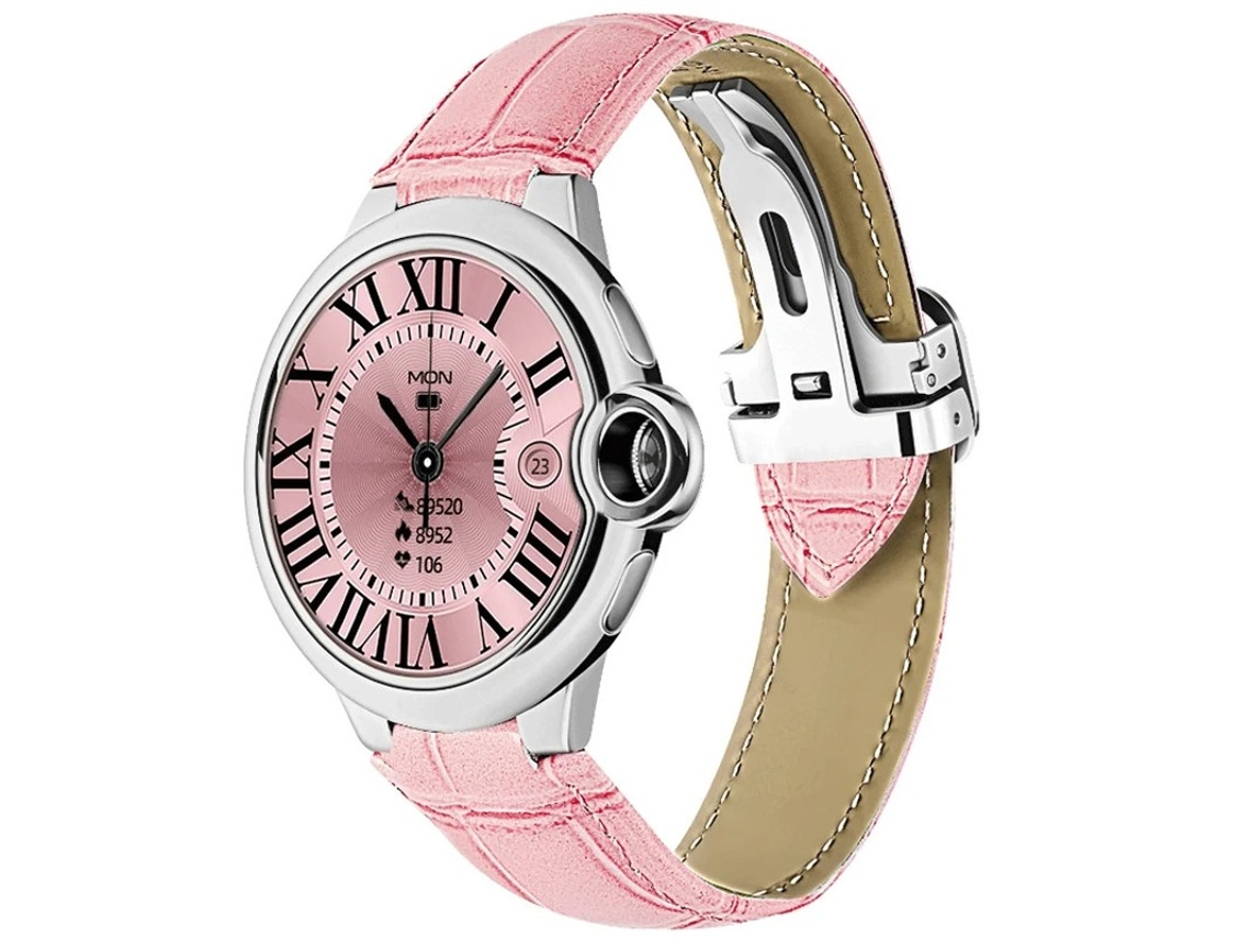 Smartwatch com chamadas Bluetooth, monitoramento de frequência cardíaca e design moderno Bestvite (rosa)
