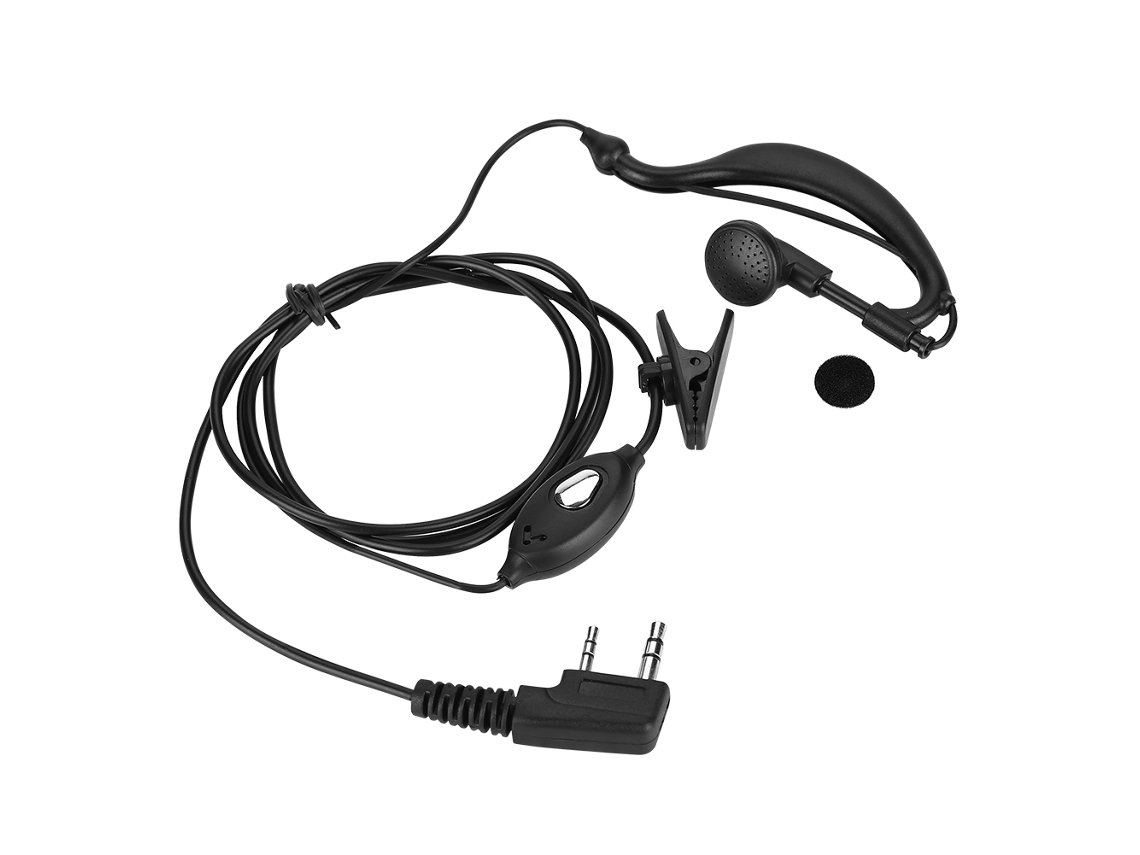 Fone de Ouvido Ptt com Gancho para Rádio Walkie Talkie de 2 Pinos