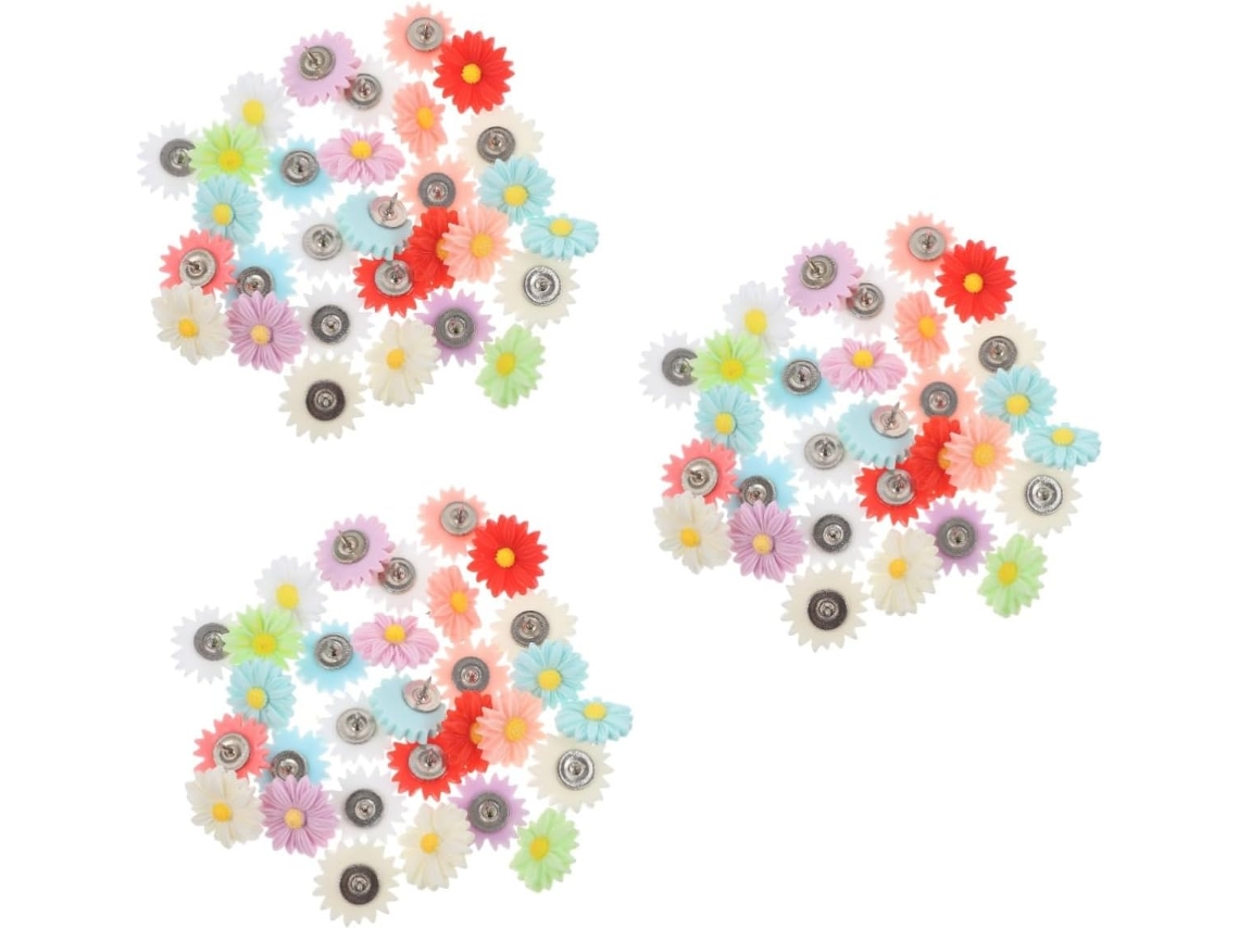 Conjunto De 90 Alfinetes Decorativos Em Formato Margarida Para
