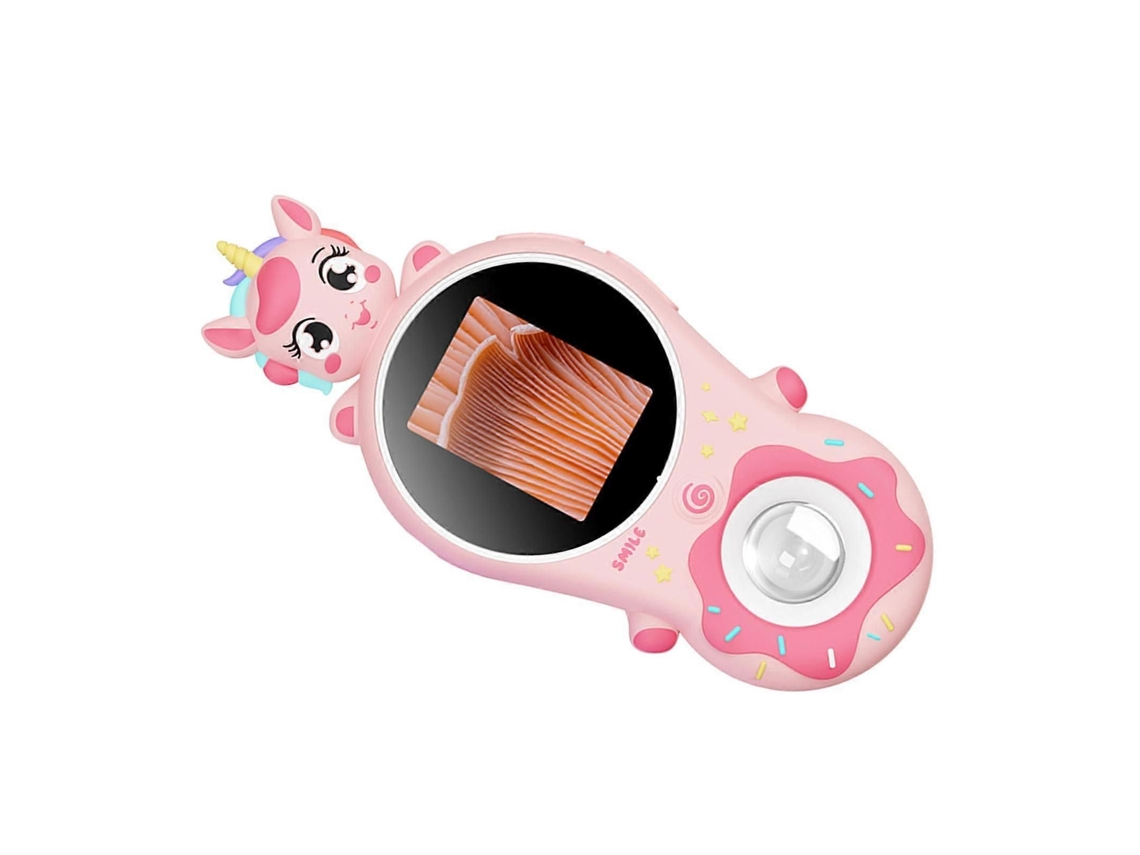 Microscópio Digital Portátil 500x Usb Com Tela Ips De 2 Polegadas E Luz Led Para Estudos Infantis - Rosa