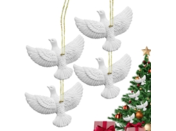 Conjunto De 4 Enfeites De Natal Com Tema Da Paz E Pássaros Para Árvore De Natal |