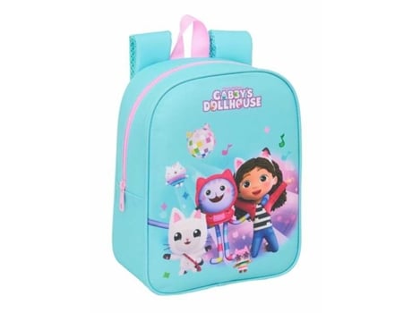 Mochila Escolar Gabbys Dollhouse, Azul e Rosa, 22 x 27 x 10 cm