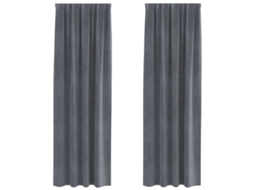 Maison Exclusive - Cortinas Opacas 2 Unid. Cinzento-claro 140 X 245 Cm Veludo