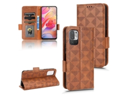 Capa De Couro Com Triângulos Simétricos Para Xiaomi Redmi Note 10 Je
