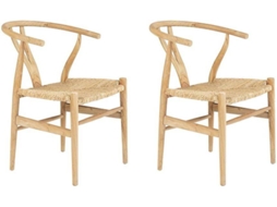 Cadeira Rústica Pogiana VENTE-UNIQUE.PT (Natural Claro - Rattan e Fibra Natural - 53x63x77 cm)