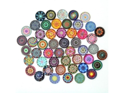 2026 100 Peças de Acessórios Diy de Resina com Padrão de Datura 20mm para Manufaturas Variadas