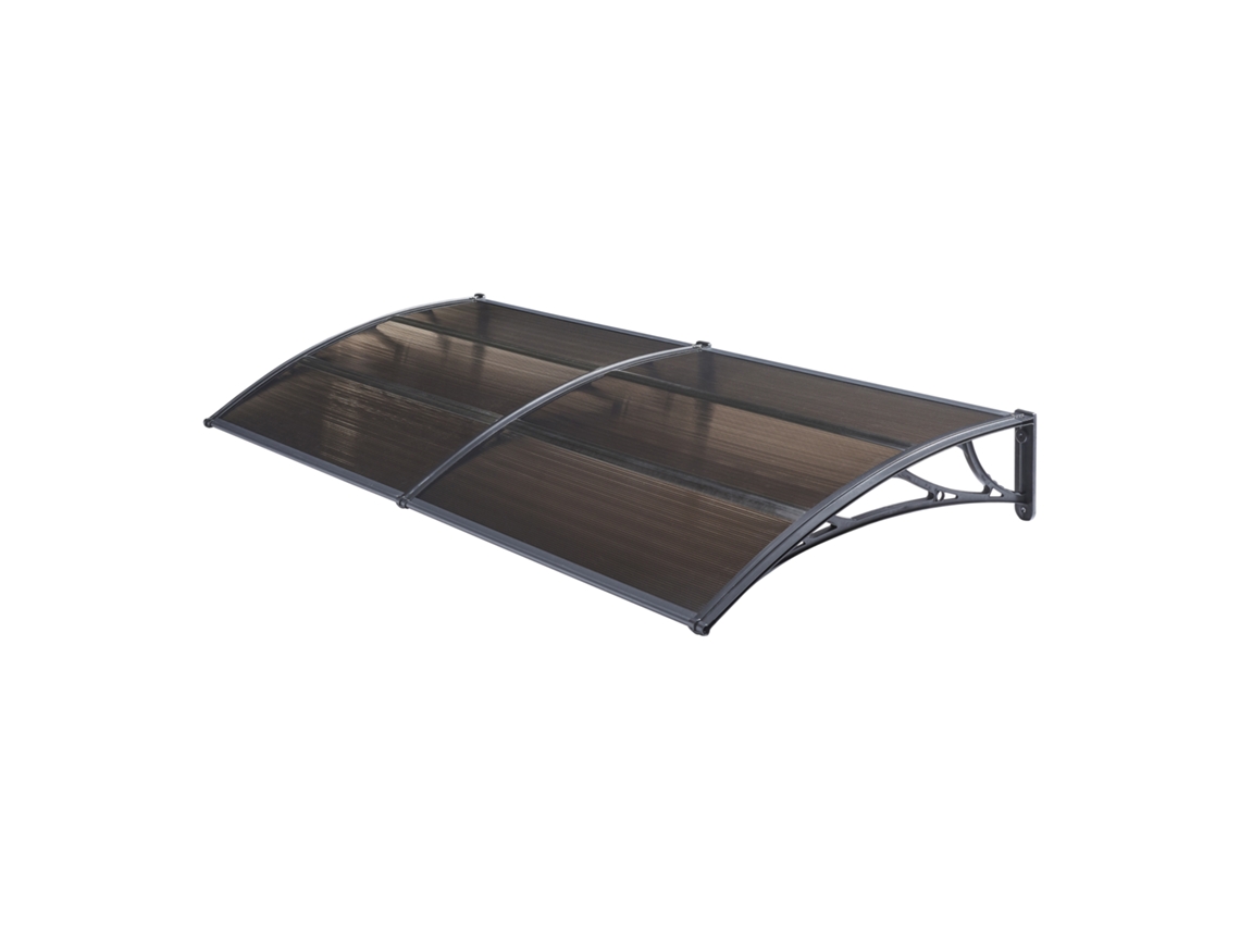 Marquise externa para portas de Mellerud Policarbonato e Plástico Proteção 200 x 100 cm preto e marrom [EN.CASA]