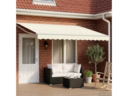 Vidaxl Toldo Retrátil Elétrico Creme E Branco 5 X 3 M