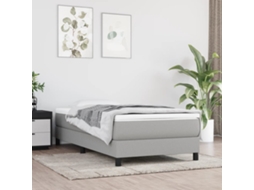 Vidaxl Estrutura De Cama Com Molas 90x200 Cm Tecido Cinzento-claro