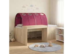 Vidaxl Cama Com Túnel 3 Unid. Carvalho Artisian E Vermelho