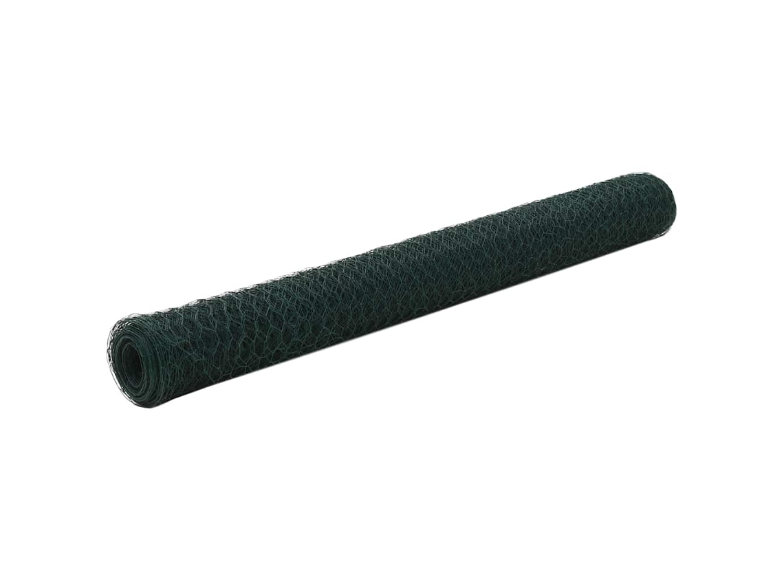 Vidaxl Cerca Arame Galinheiro 25x1,2 M Aço C/ Revestimento Pvc Verde