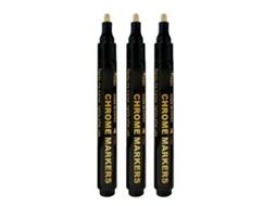 Marcadores De Pintura Chrome Dorado Para Superficies Reflectivas 3 Piezas 0.7+1+3mm