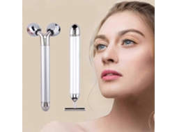 Massageador Facial 2 em 1 com Rolo 3d e Formato de T para Lifting Antirrugas Prateado GOKOCO