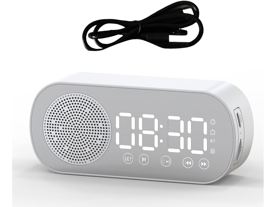 Caixa de Som Bluetooth Sem Suporte para Cartão Tf, Despertador Digital, Feita de Abs SFUSHOS