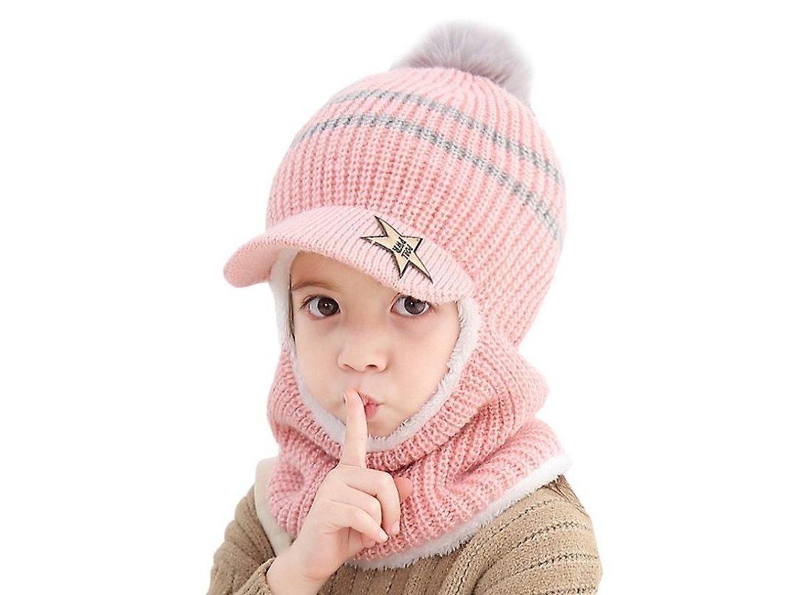 2026 gorro Balaclava para Crianças Bufanda Polar com Pompon Gorro de Ski Gorro de Lã
