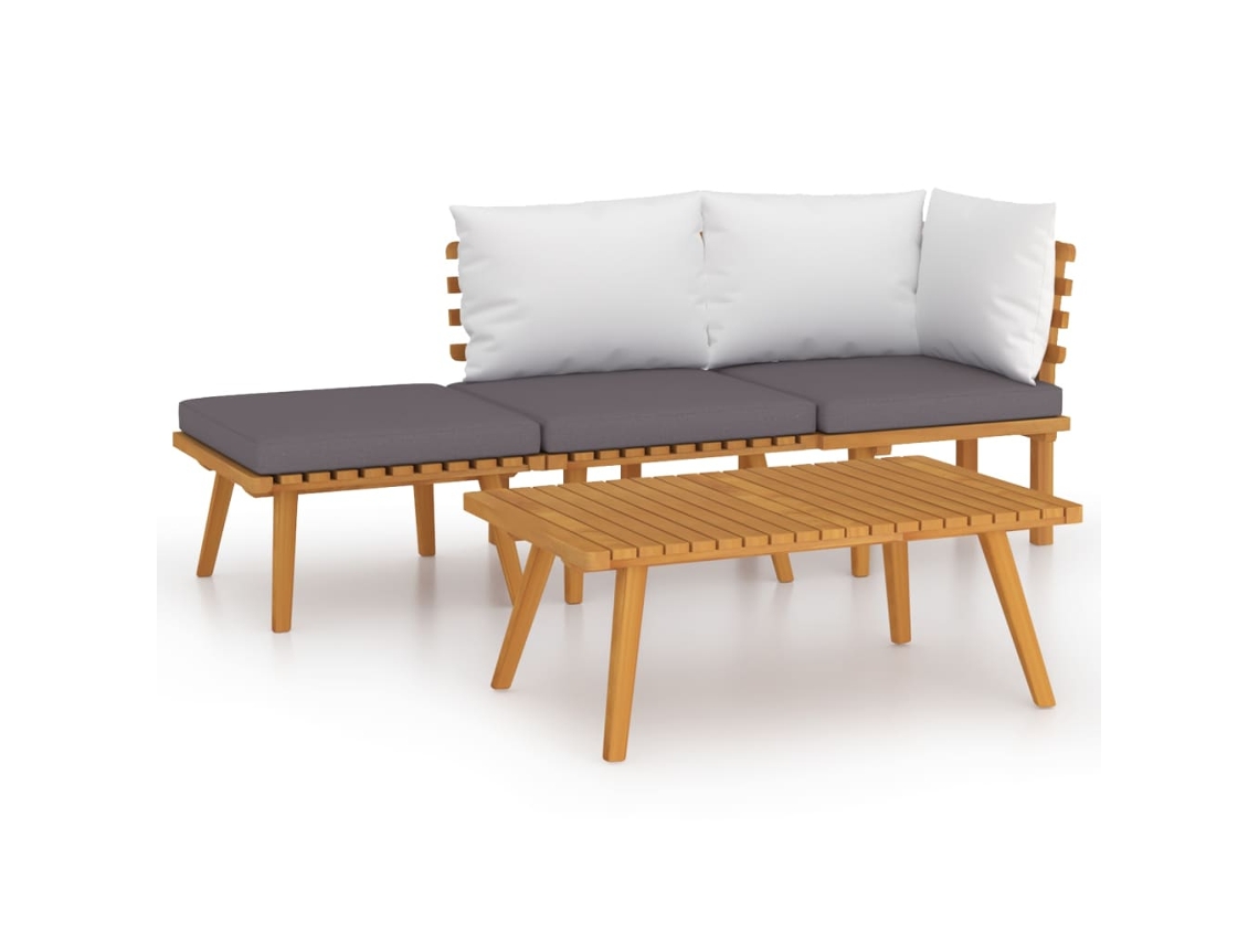 Maison Exclusive - 4 Pcs Conj. Lounge Jardim C/ Almofadões Madeira Acácia Maciça