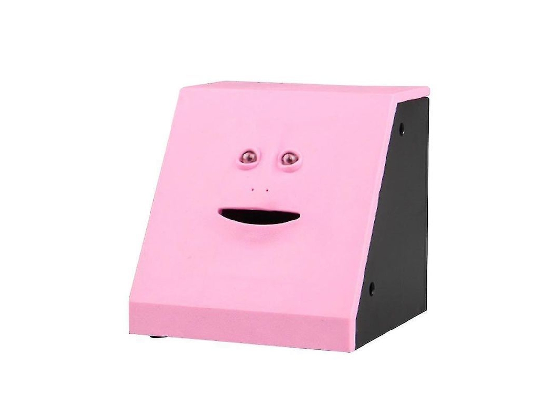 Caja De Ahorros Rostro Divertido Come Monedas Cute Facebank Regalo Para Niños Rosa