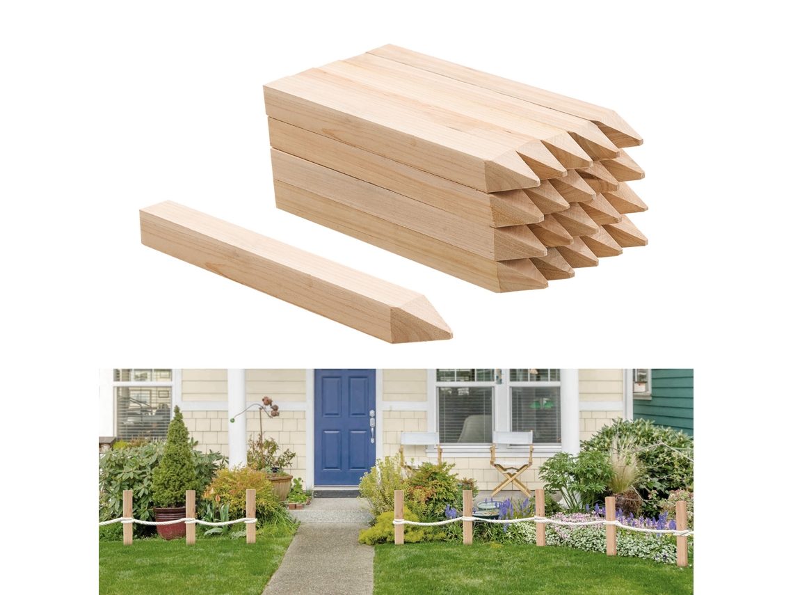 Estacas De Madeira De Abeto 20 Peças 30,48 X 2,5 X 2,5 Cm Para Cercas, Jardim Vevor